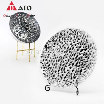 Ato Glass Charger Plate με ασημί επιμετάλλωσης